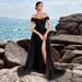 Women's Clothing Tube Top Party Evening Dress Party Elegant One Shoulder Slit Heavy Duty Prom Dress_ecoleips.com
