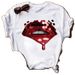 European And American Cross-border Foreign Trade Wholesale Clothing Sexy Lip Print Round Neck Plus Size Short Sleeve_ecoleips.com