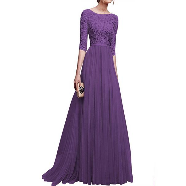 European And American Summer New Foreign Trade Chiffon Evening Long Dress Plus Size Women's Clothing_ecoleips.com