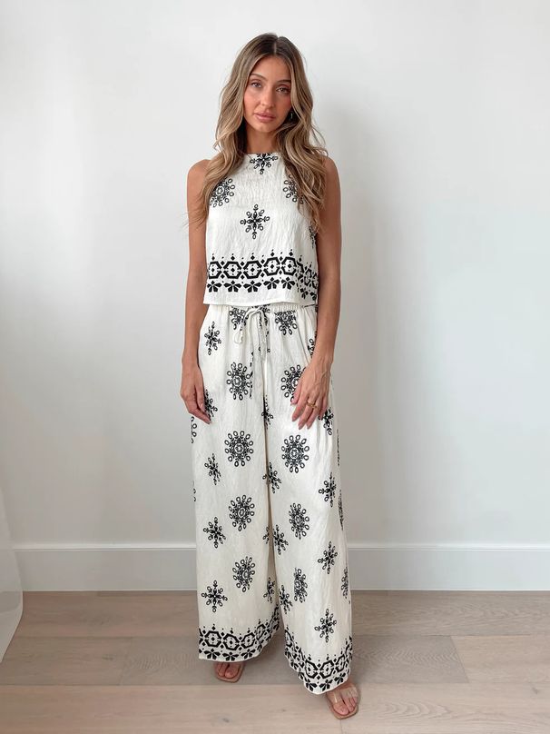 Women's Clothing Fashion Women's Sexy Printed Suspenders Wide Leg Suit 68616_ecoleips.com