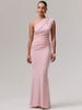 Mozision Elegant One Shoulder Ruched Sexy Maxi Dress Women Fashion Diagonal Collar Sleeveless Backless Bodycon Club Party Dress_ecoleips.com