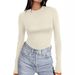 Women's Lightweight Crew Neck Undershirt Basic Slim Fit Warm Sweatshirt for Layering under T-Shirts_ecoleips.com