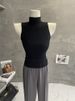 Women's Sleeveless High Neck Knitted Vest Top Sexy Tight Fitting T-Shirt for Layering_ecoleips.com