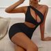 Women's Sexy One-Shoulder Bodycon Dress Casual Elegant Fashion Thin Summer Dress Hollow Out Short Skirt For American Style_ecoleips.com