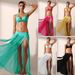 Stretch Mesh Midi Skirt Beach Sexy Slit Vacation Skirt Women's Clothing Swimwear Bikini Cover Up_ecoleips.com