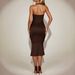 Women's Sexy Halter Neck Sleeveless Bodycon Midi Dress – Summer Club Party Gown_ecoleips.com