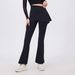 K Fake Two-piece High-waisted Pleated Yoga Pants With A Butt Curtain, Sheer For Running And Sports, Breathable Fitness Bell-bottom Pants_ecoleips.com