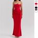 Women's Clothing Red Tube Top Fishbone Sexy Slim Fishtail Fishtail Skirt Long Solid Color Dress For Women_ecoleips.com