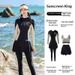 Aria Basics Sleeve Long Pants Sun Protection Plus Size For Women Conservative Two-Piece Hot Spring Surfing Diving Suit Tummy Control_ecoleips.com