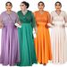 Women's Clothing Modest Muslim Abaya Dress – Long Sleeve Loose Fit Maxi Dress With Embellishments (Purple/Green/Champagne/Orange)_ecoleips.com
