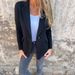 2025 European And American Autumn Winter New Women's Casual Woolen Lapel Button Fake Pocket Blazer_ecoleips.com