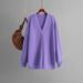 V-neck Knitted Cardigan Autumn Winter Solid Color Loose Mid-length Sweater Coat Top For Women_ecoleips.com