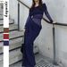 Diyun European And American Elegant Off-Shoulder Sleeve Mesh Long Dress Women's Fashion 2025 Autumn Winter_ecoleips.com