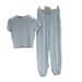 Women's Korean Style Two-Piece Set - Casual Tweed Short Sleeve Top And Shorts For Spring Summer Fashion_ecoleips.com