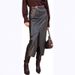 Verve Autumn Winter New Sexy Split Black Commuter Leather High Waist Straight Midi Skirt_ecoleips.com