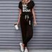 Women's Clothing Color Block Trim Casual Suit Short Sleeve Loose Fit American Style Spring Summer Autumn New_ecoleips.com