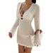Women Elegant Long Sleeve Bodycon Dress Casual Dating Club Party Outfit_ecoleips.com