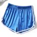 2025s Women's 2025 Summer New Fashion Versatile Smooth Satin Elastic Waistband Sports Shorts_ecoleips.com