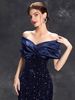 Women's one-shoulder evening dress slim fishtail sexy temperament Christmas party dress for women spring_ecoleips.com