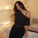 European And American Women's Summer Slim Fit Solid Color Off-Shoulder Top Sexy See through Lightweight Fashion Wholesale_ecoleips.com