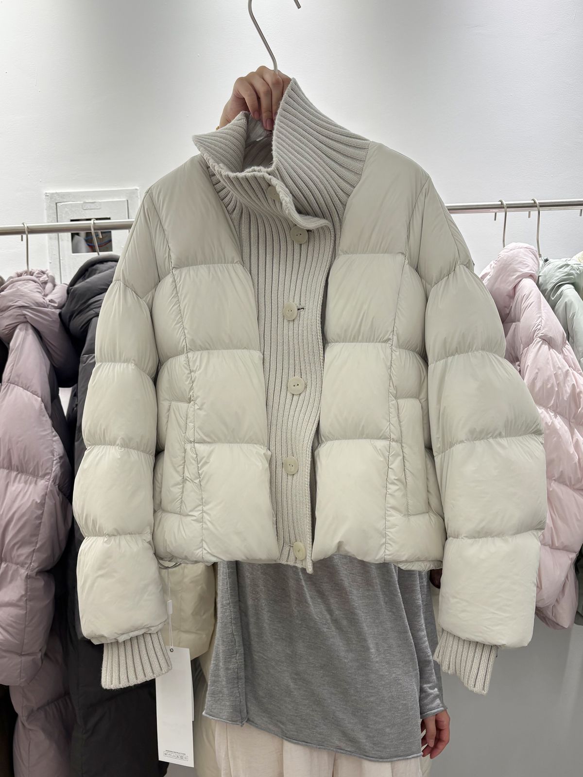 girl Girl Down For Women 2025 Winter New Short Style Petite Puffer Jacket Stylish Knitted Patchwork Korean Loose Coat_ecoleips.com