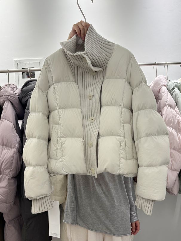 girl Girl Down For Women 2025 Winter New Short Style Petite Puffer Jacket Stylish Knitted Patchwork Korean Loose Coat_ecoleips.com