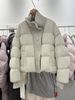 girl Girl Down For Women 2025 Winter New Short Style Petite Puffer Jacket Stylish Knitted Patchwork Korean Loose Coat_ecoleips.com