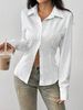 Women's Striped Slim Fit Cardigan Casual Long Sleeve Button-Up Shirt Fashion Top For Spring/Autumn & Summer_ecoleips.com