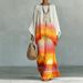 Bohemian Print Women's Lounge Set Flowy Long Robe And Pants Two-Piece Outfit S-5XL in 9 Colors_ecoleips.com