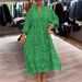 Women's Clothing Summer New Fashion Women's Clothing Printed Loose Large Size Dress Long Skirt_ecoleips.com