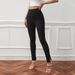 Voya Women's European And American Clothing 2026 New High-waisted Elastic Solid Color Slim-fit Sports Leggings Base Layer Pants Casual Long Pants_ecoleips.com