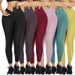 Women's High-Waisted Yoga Pants With Double Button Waistband – For Workout, Running & Winter (Black/Pink/Gray, Plus Size)_ecoleips.com