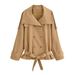 Women's High Neck Trench Coat Fashion Short Clothing New Arrival_ecoleips.com