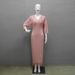 Modest Abaya Dress Elegant Knit Jacquard Bodycon Dress – Stylish Fringe Hem Slim Fit Dress For Women, Perfect For Parties & Night Out_ecoleips.com
