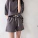 Women's Fashionable Sports Suit Set 2026 Short Sleeved T-Shirt Casual Two Piece Set High Waisted plus Size Shorts_ecoleips.com