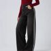 Vintage Washed Blue Side Stripe Jeans For Women - Y2K High Street Design, Loose Fit Wide Leg Trousers With Retro Style_ecoleips.com