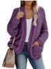 Chunky Cable Knit Cardigan - Oversized Batwing Sleeve Sweater Coat For Women, Soft Acrylic Blend Yarn, Longline V-Neck Open Front Casual Pullover_ecoleips.com