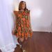 Women's Clothing Printed Flying Sleeves Loose Short Dress_ecoleips.com