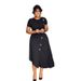 Women's Clothing Elegant Round Neck Dress Style With Button Details Irregular Slit Hem Pleated Hem For Formal & Casual For Women_ecoleips.com