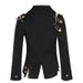 Women's Shoulder Mesh Stitching Pin Decoration Long-sleeved Slim-fit Slimming Small Suit Jacket Women's Fashion_ecoleips.com