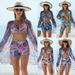 Women's Clothing Fashion High End Sexy Bikini Bikini Three Piece Women's Swimsuit Multi Color Printed Women's Swimsuit_ecoleips.com