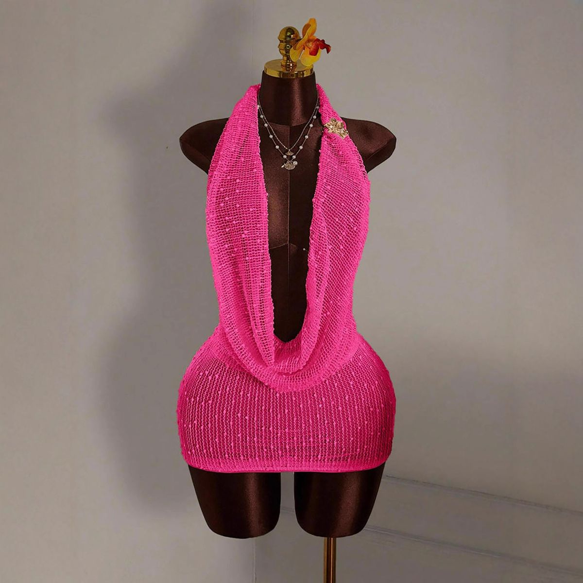 Sexy Backless Mini Skirt Dress For Women American Style Casual Vacation Beachwear Bodycon Knitted Hot Girls Fashion_ecoleips.com