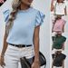 2025 Spring And Summer New Casual Ruffled Vest Sweet Round Neck Women's Shirt_ecoleips.com