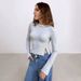Voya Women's Minimalist Imperial Style T-shirt For Spring And Summer Fashion, Reducing Age, Solid Color, Long Sleeved Base Top_ecoleips.com