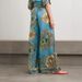 Vintage Floral Print Satin Blouse & Pants Lounge Set – Elegant Two-Piece Outfit For Home & Casual Wear (S/M/L/XL)_ecoleips.com