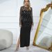2 Piece Sequin Fringe Formal Maxi Dress, Long Sleeve Sheer Mesh Overlay + Spaghetti Slip Split Long Evening Party Gown_ecoleips.com