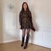 Classic Plaid Belted Shirt Dress Long Sleeve A-Line Button down Adjustable Waist Tie Stretch Polyester Blend XS-XXXL 3 Colors_ecoleips.com