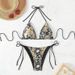 Women's Clothing Leopard Print Lace Up Sexy Swimsuit Female Bikini_ecoleips.com