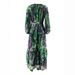 Women's Clothing Round Neck Personalized Printing With Belt Long Elegant Dress_ecoleips.com