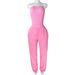 Women's Clothing Slim Fit Jumpsuit Distressed Tube Top Two Piece Set Casual Loose Fitting Wear For Spring/Autumn Summer_ecoleips.com